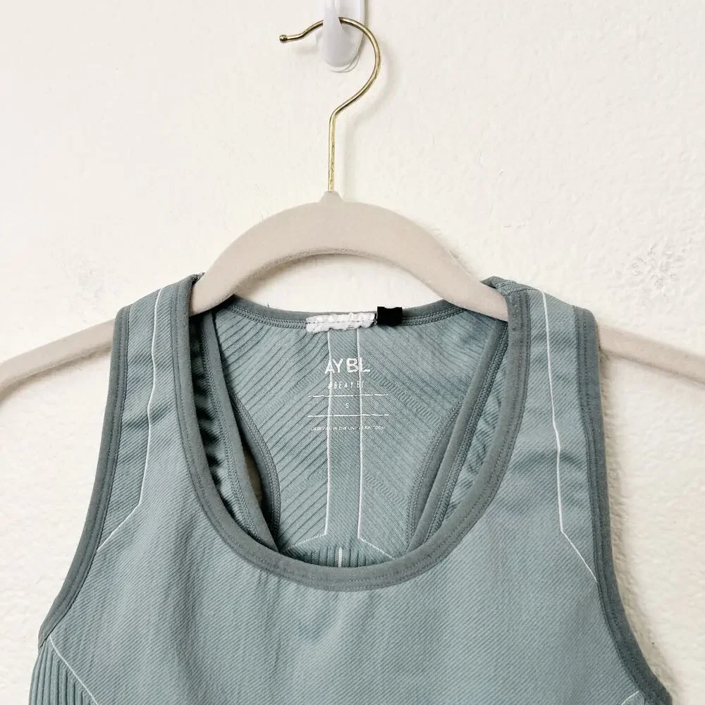 [AYBL] Teal Seamless Reflex Sports Bra & Legging Matching Set Size Small S